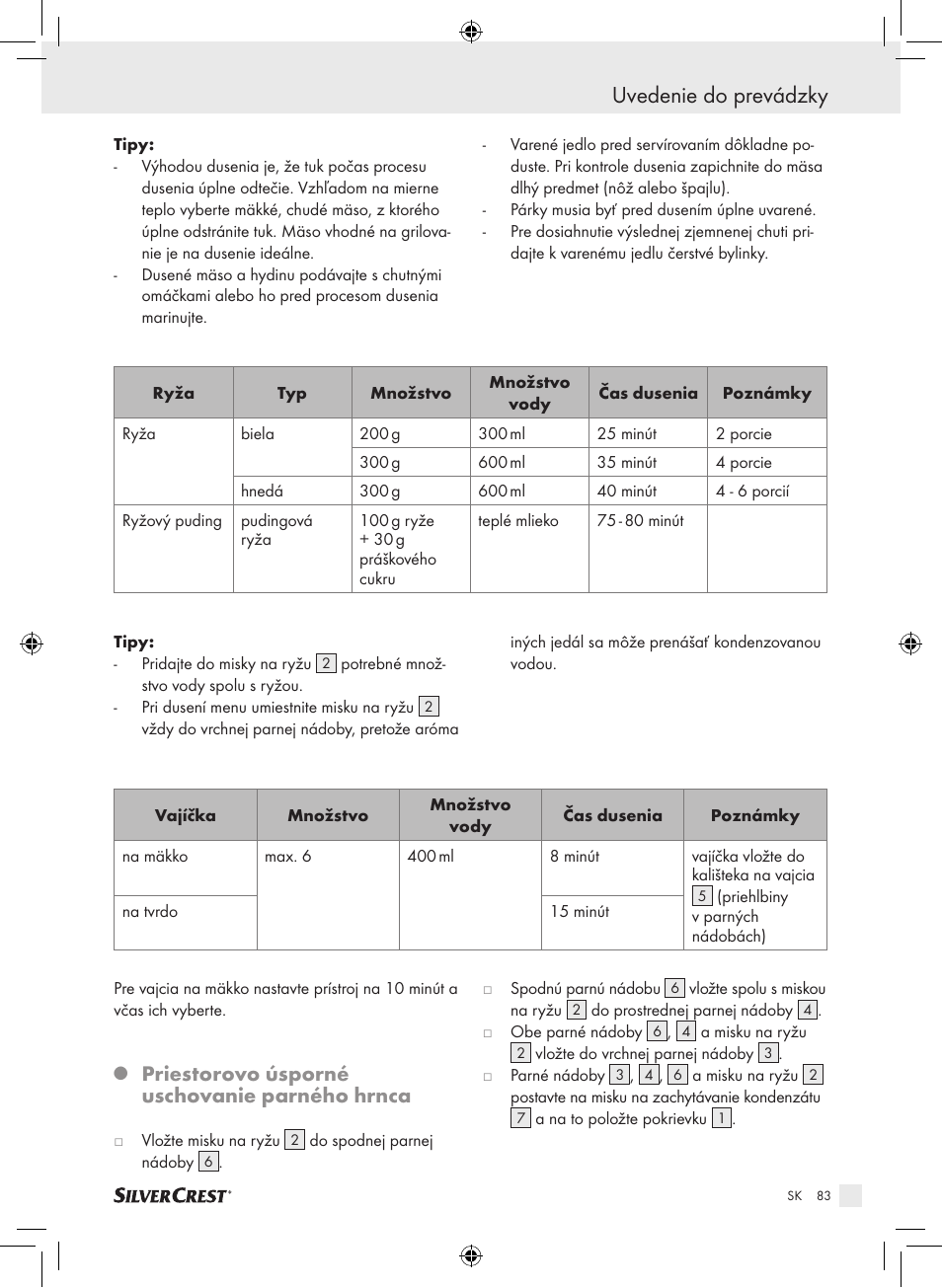 Uvedenie do prevádzky, Priestorovo úsporné uschovanie parného hrnca | Silvercrest SDG 800 A1 User Manual | Page 81 / 83