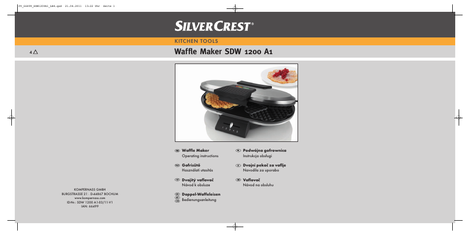 Silvercrest SDW 1200 A1 User Manual | 58 pages