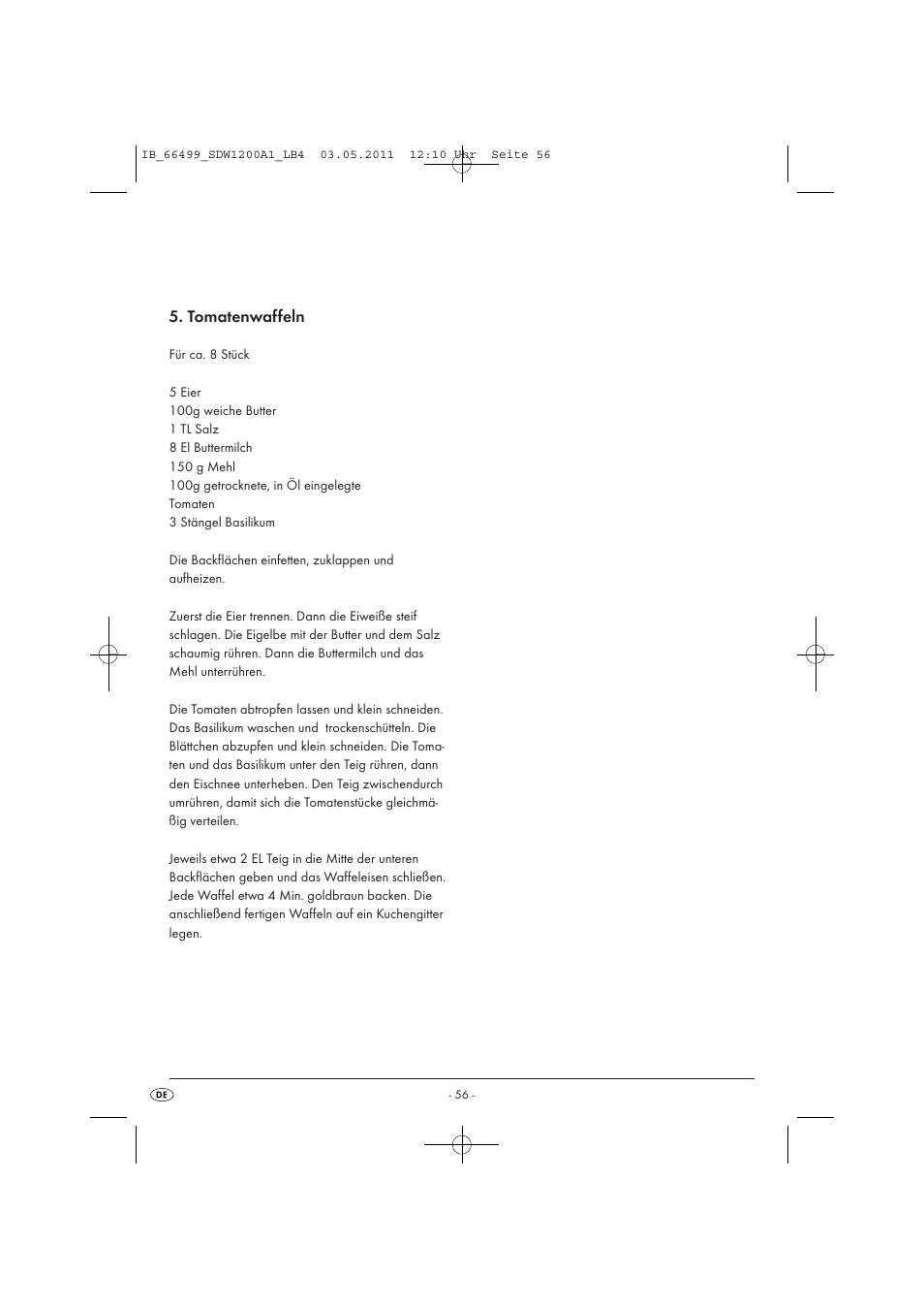 Tomatenwaffeln | Silvercrest SDW 1200 A1 User Manual | Page 58 / 58