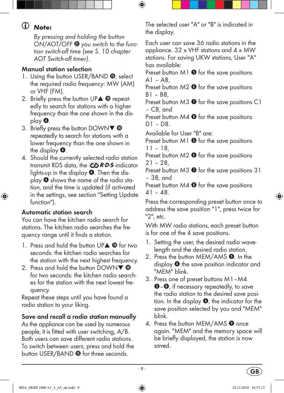 Silvercrest SKRP 1000 A1 User Manual | Page 11 / 14