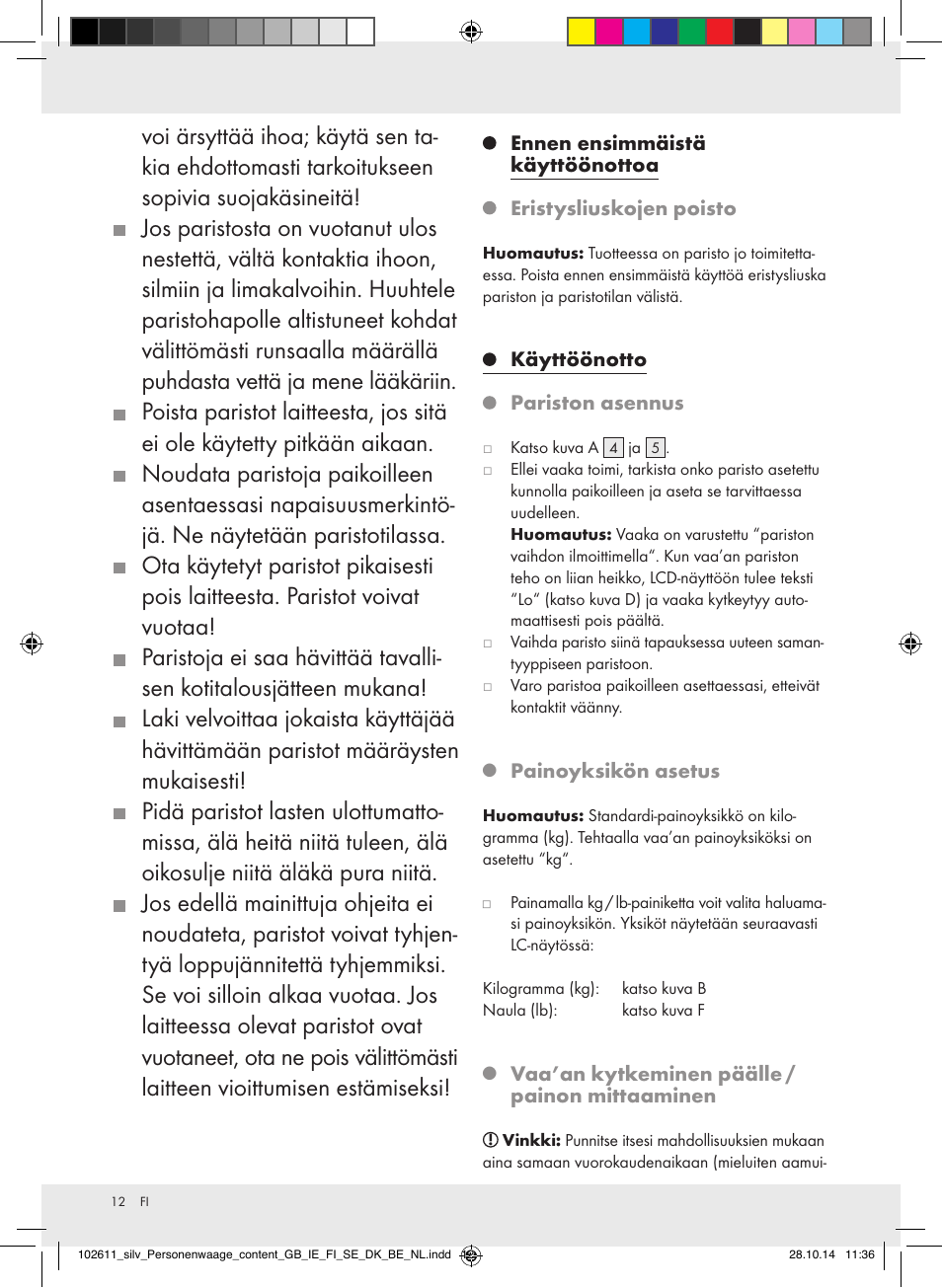 Silvercrest 102611-14-01/102611-14-02 User Manual | Page 12 / 40