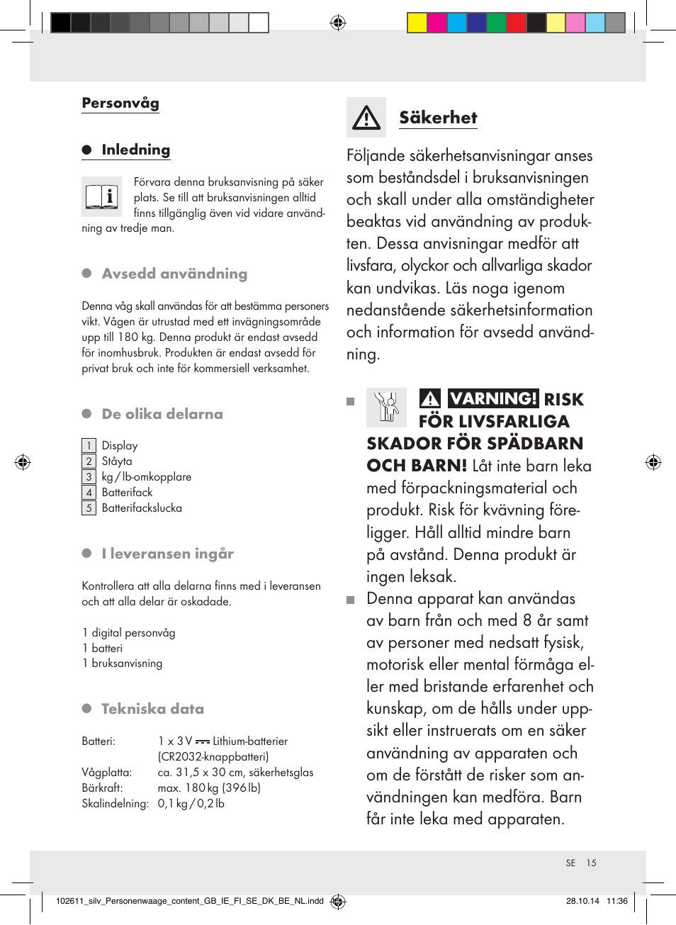 Silvercrest 102611-14-01/102611-14-02 User Manual | Page 15 / 40