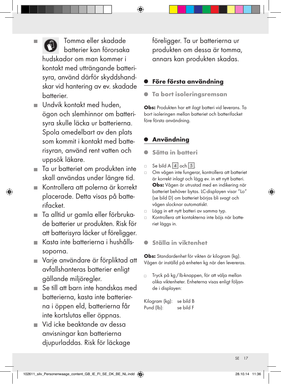 Silvercrest 102611-14-01/102611-14-02 User Manual | Page 17 / 40