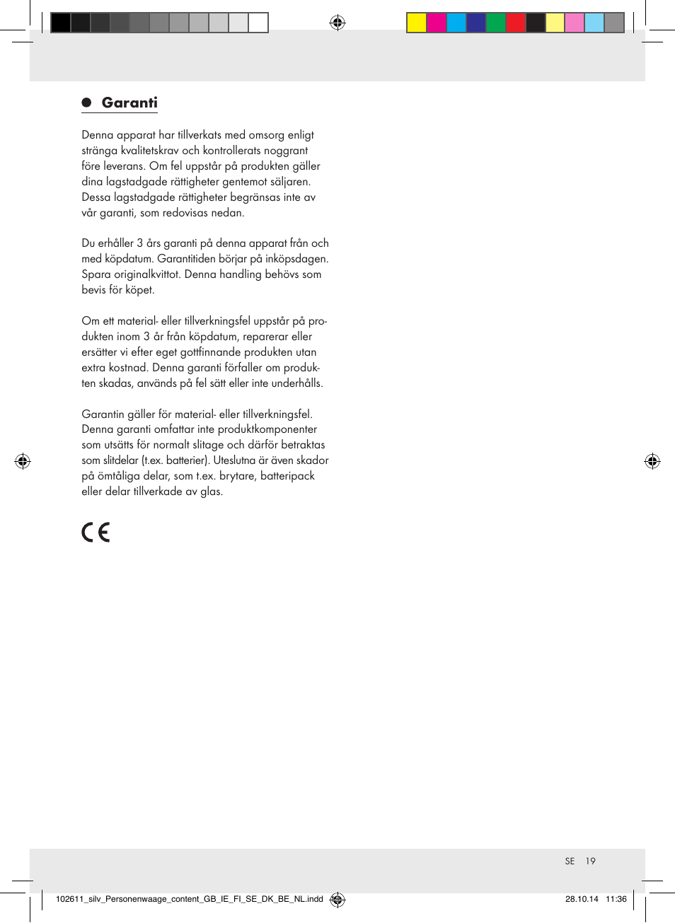 Garanti | Silvercrest 102611-14-01/102611-14-02 User Manual | Page 19 / 40