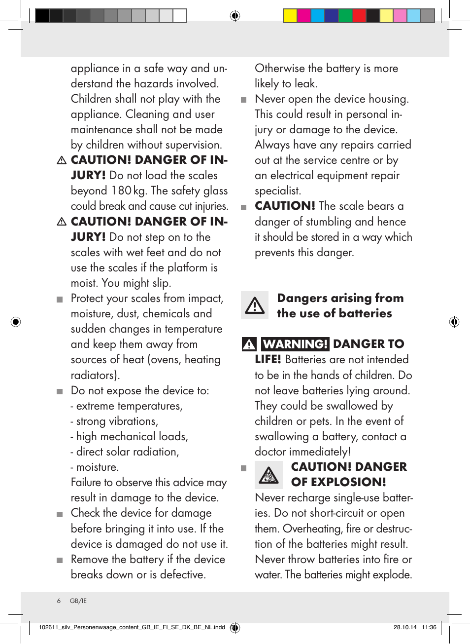 Silvercrest 102611-14-01/102611-14-02 User Manual | Page 6 / 40