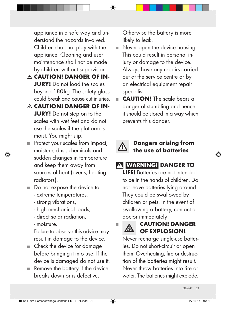 Silvercrest 102611-14-01/102611-14-02 User Manual | Page 21 / 30