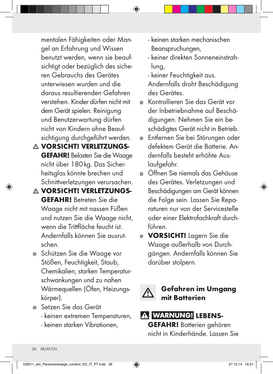 Silvercrest 102611-14-01/102611-14-02 User Manual | Page 26 / 30