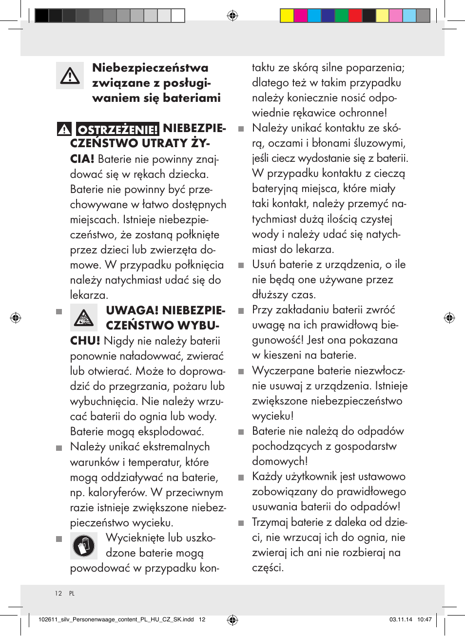 Silvercrest 102611-14-01/102611-14-02 User Manual | Page 12 / 42