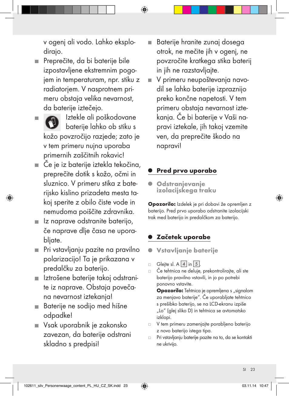 Silvercrest 102611-14-01/102611-14-02 User Manual | Page 23 / 42