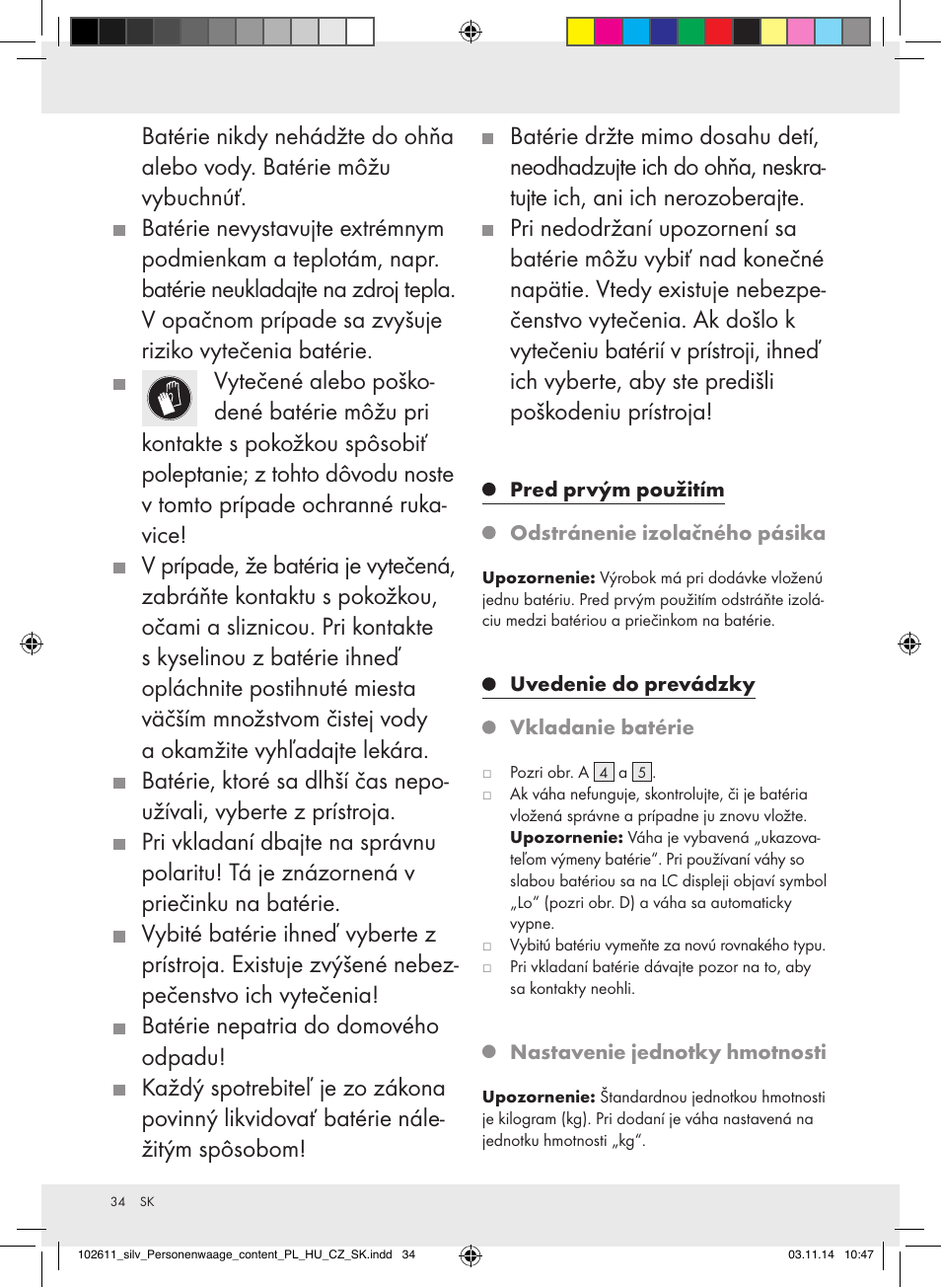 Silvercrest 102611-14-01/102611-14-02 User Manual | Page 34 / 42