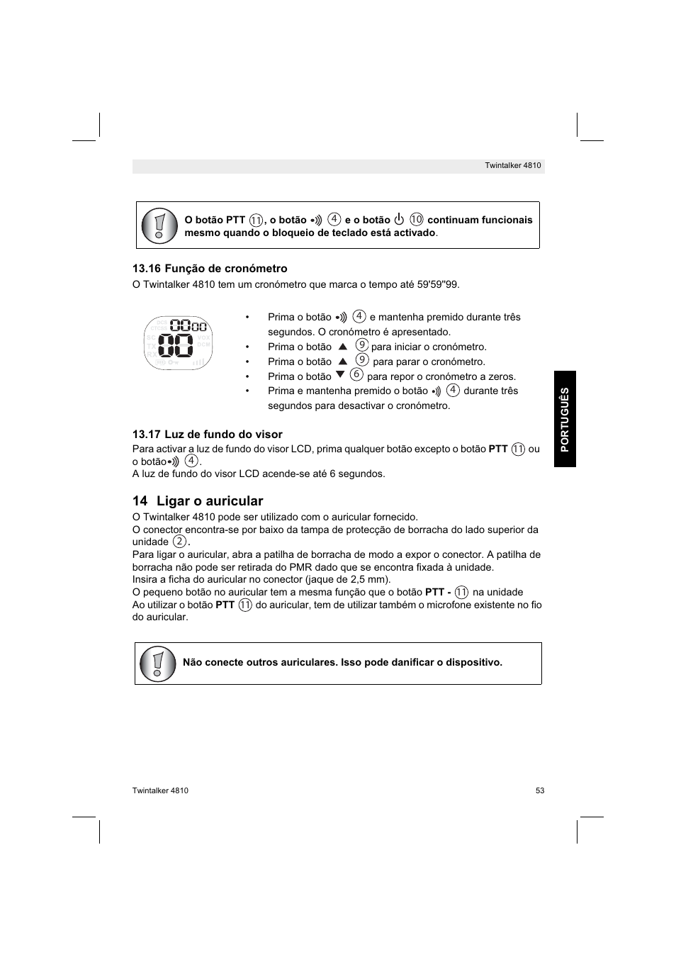 14 ligar o auricular | Silvercrest TWINTALKER 4810 User Manual | Page 53 / 96