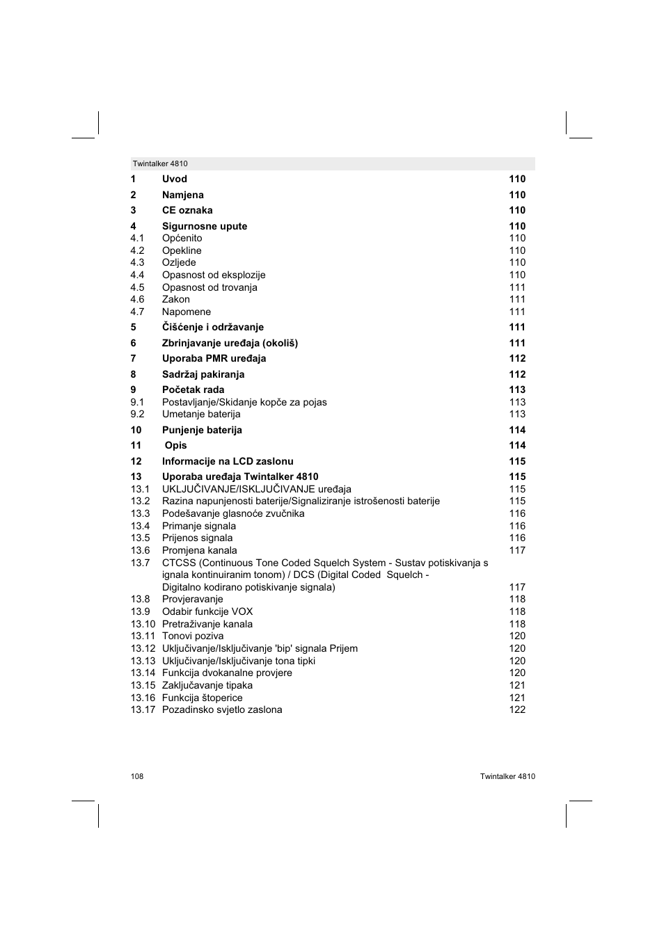 Silvercrest TWINTALKER 4810 User Manual | Page 108 / 148