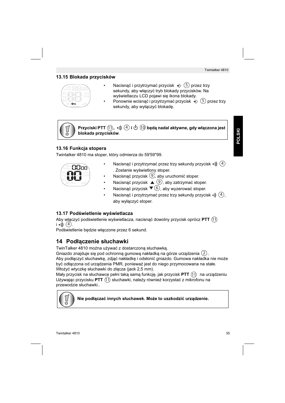 14 pod czenie s uchawki | Silvercrest TWINTALKER 4810 User Manual | Page 35 / 148