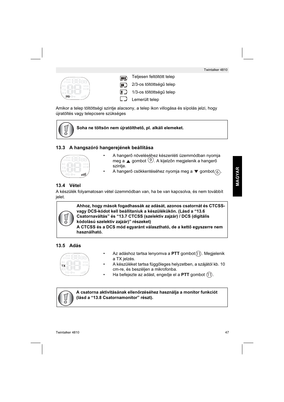 Silvercrest TWINTALKER 4810 User Manual | Page 47 / 148