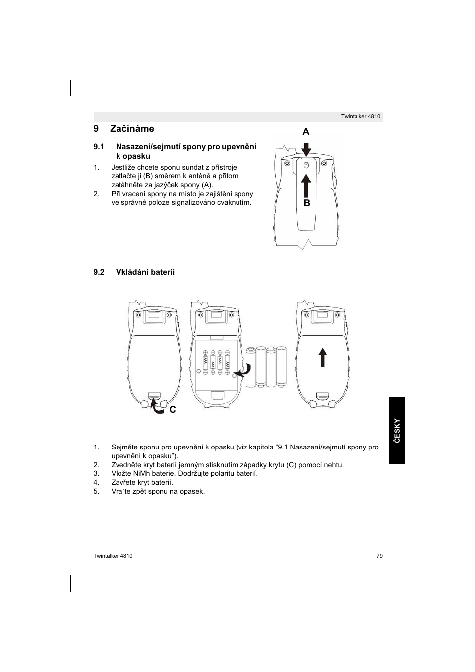 9zaínáme, Ab c | Silvercrest TWINTALKER 4810 User Manual | Page 79 / 148