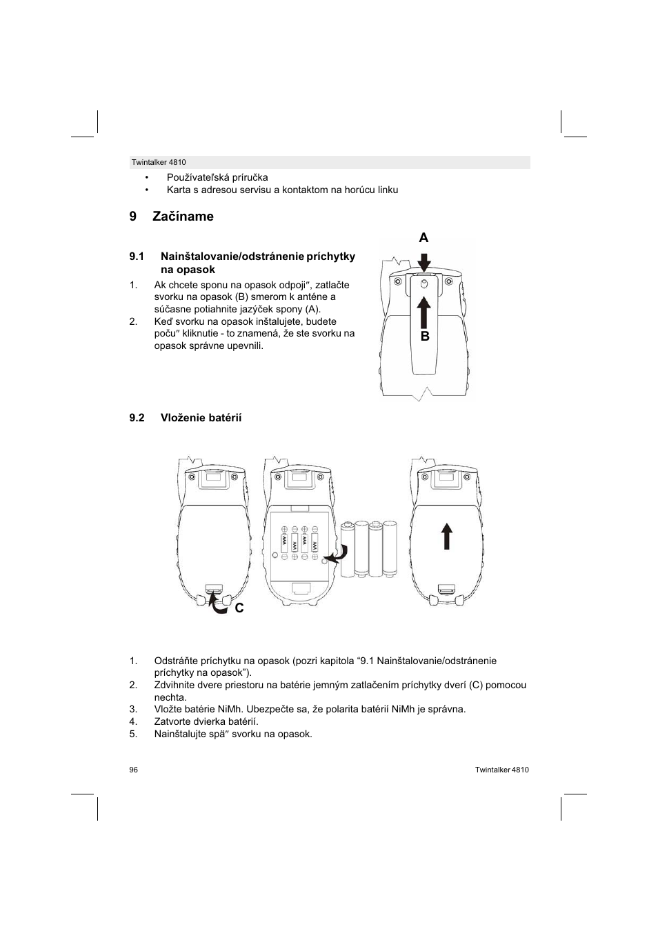 9zaíname, Ab c | Silvercrest TWINTALKER 4810 User Manual | Page 96 / 148