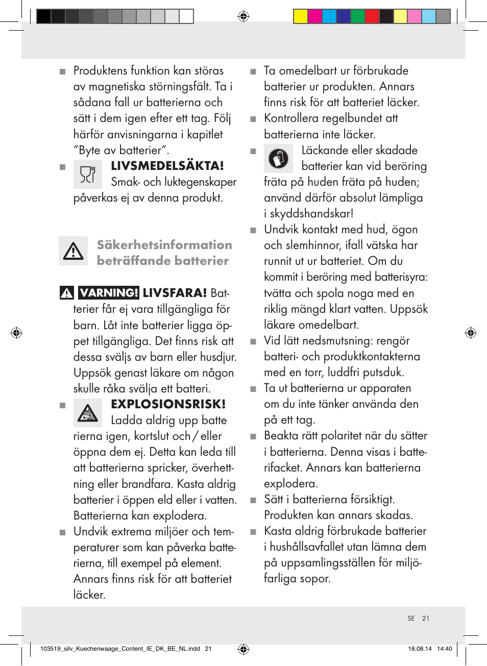 Silvercrest H14271A/H14271B/H14271C User Manual | Page 21 / 55