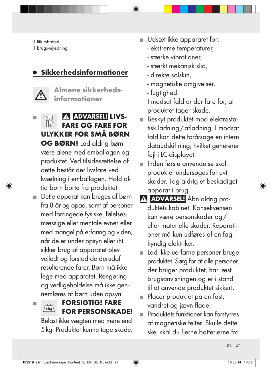 Silvercrest H14271A/H14271B/H14271C User Manual | Page 27 / 55