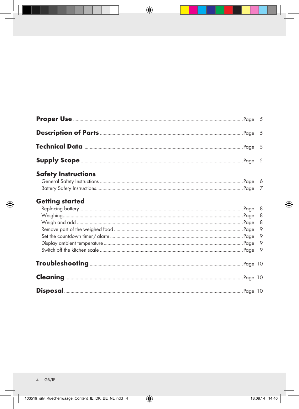 Silvercrest H14271A/H14271B/H14271C User Manual | Page 4 / 55