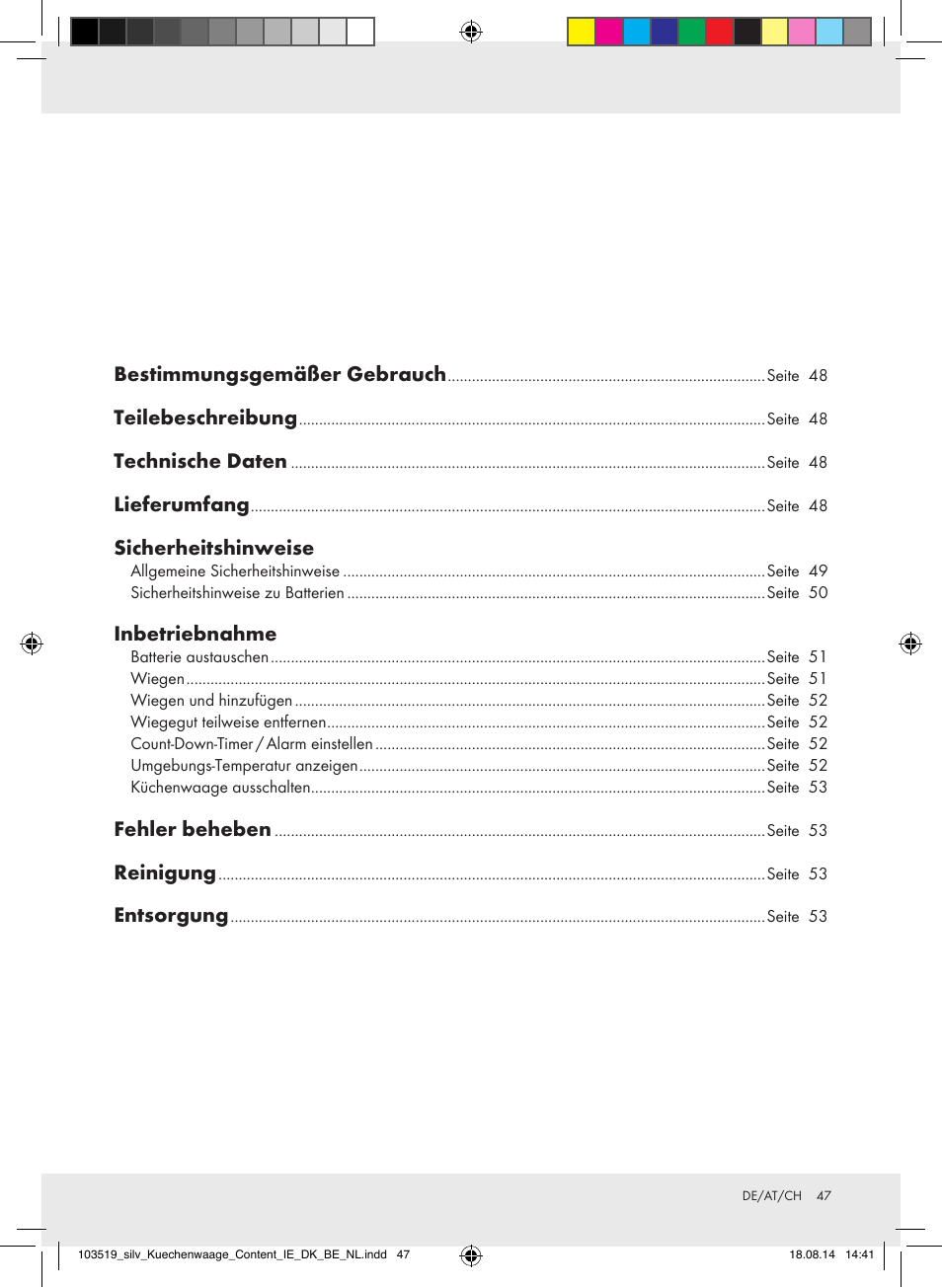 Silvercrest H14271A/H14271B/H14271C User Manual | Page 47 / 55