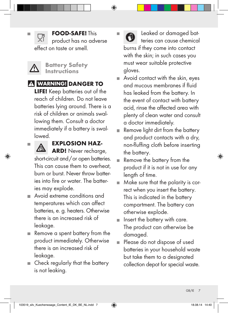 Silvercrest H14271A/H14271B/H14271C User Manual | Page 7 / 55