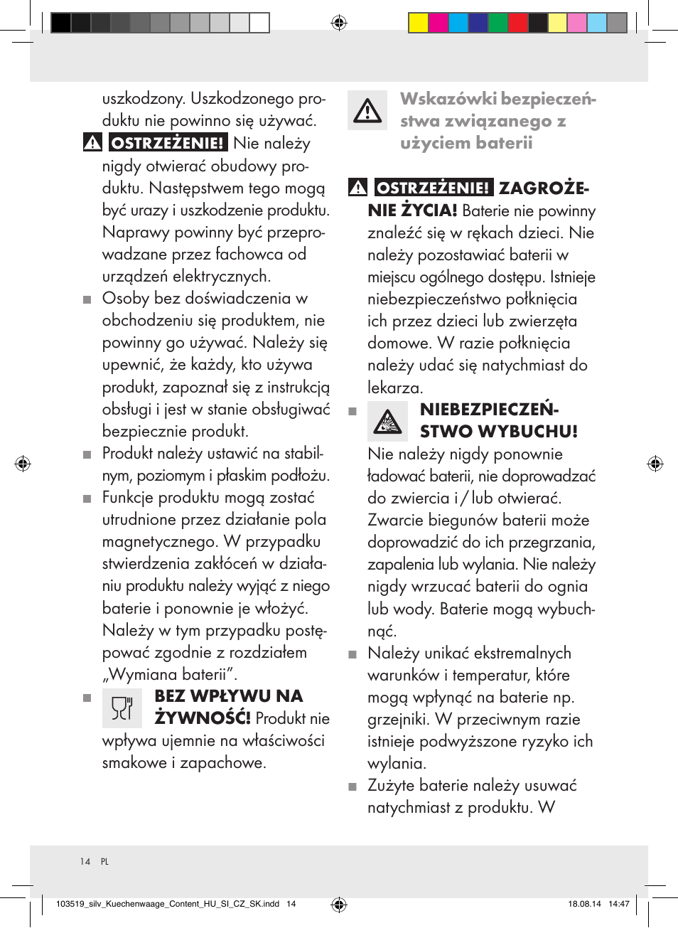 Silvercrest H14271A/H14271B/H14271C User Manual | Page 14 / 56