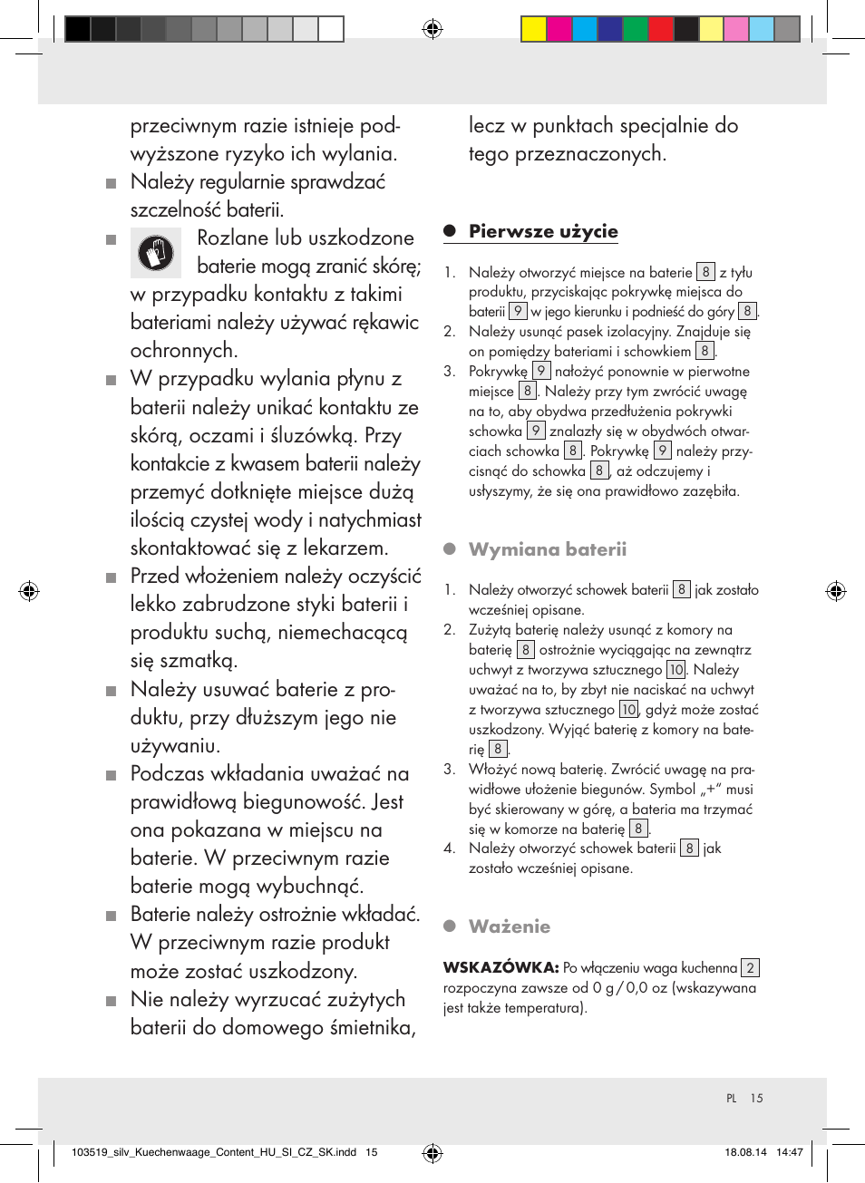 Silvercrest H14271A/H14271B/H14271C User Manual | Page 15 / 56