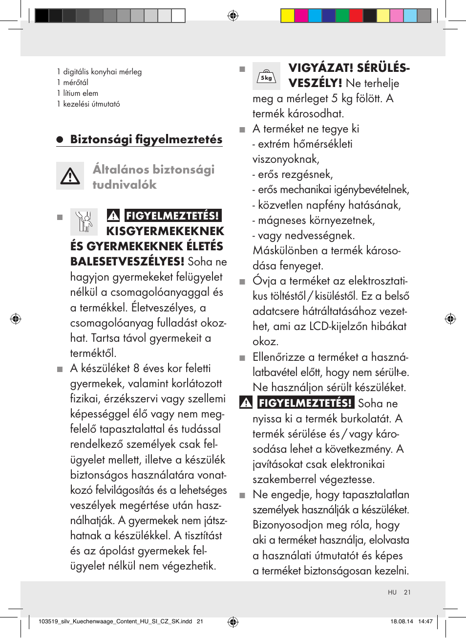 Silvercrest H14271A/H14271B/H14271C User Manual | Page 21 / 56