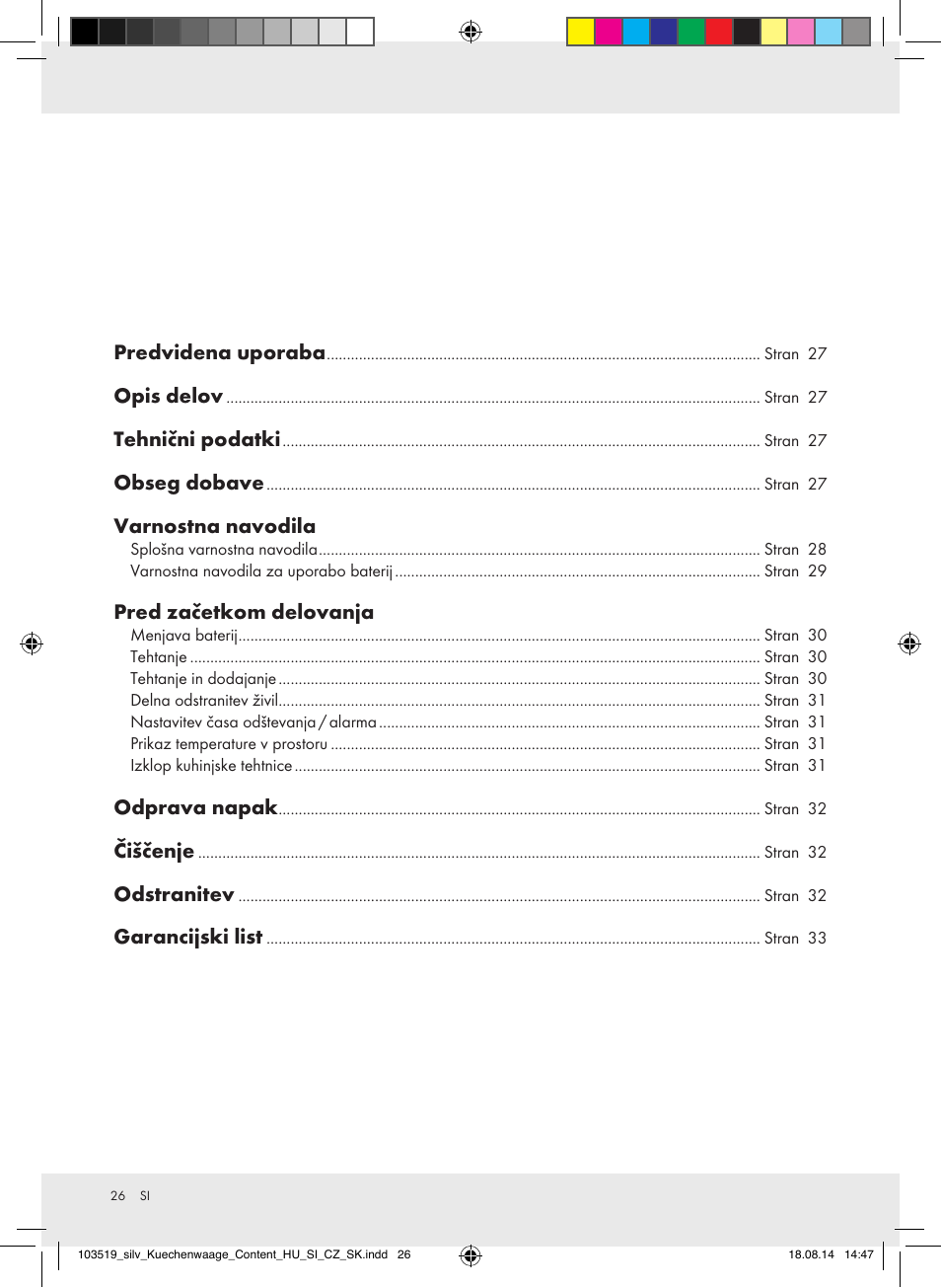 Silvercrest H14271A/H14271B/H14271C User Manual | Page 26 / 56