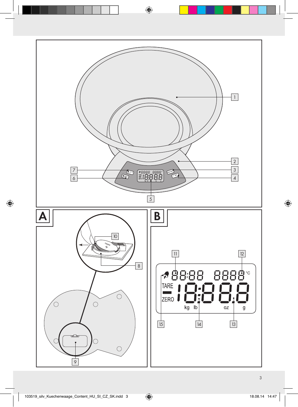 Silvercrest H14271A/H14271B/H14271C User Manual | Page 3 / 56