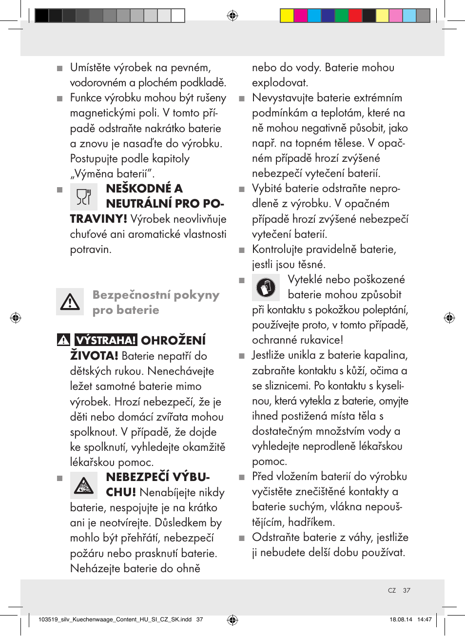 Silvercrest H14271A/H14271B/H14271C User Manual | Page 37 / 56