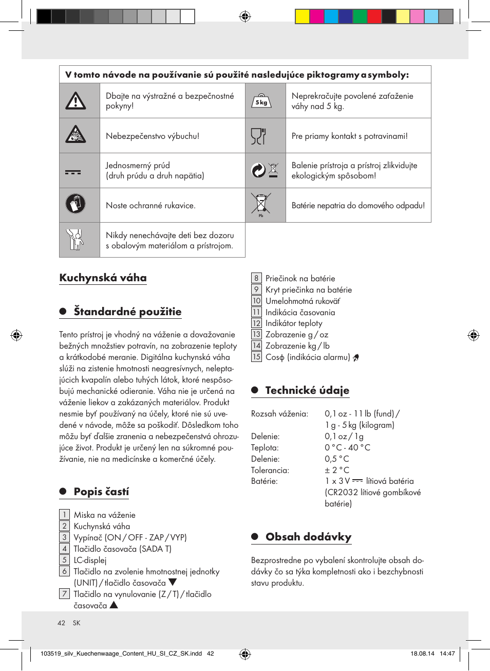 Silvercrest H14271A/H14271B/H14271C User Manual | Page 42 / 56