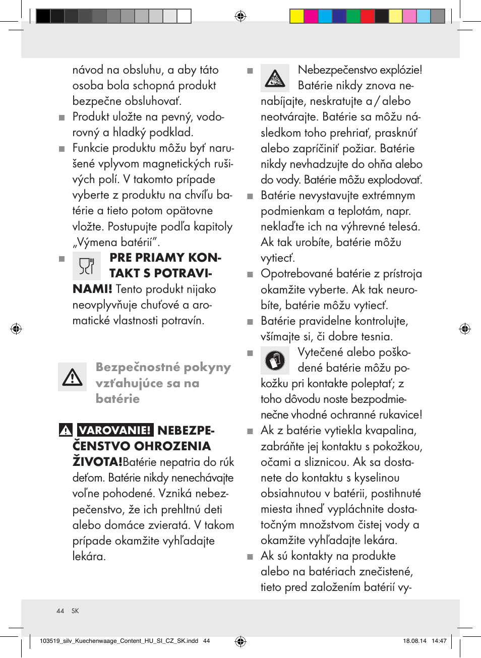 Silvercrest H14271A/H14271B/H14271C User Manual | Page 44 / 56