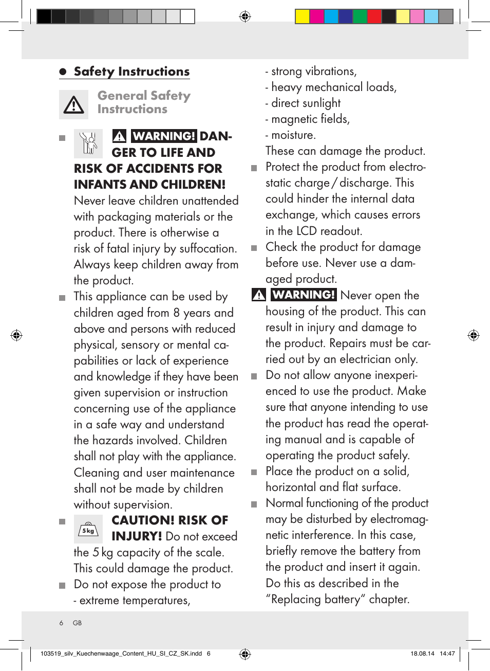 Silvercrest H14271A/H14271B/H14271C User Manual | Page 6 / 56