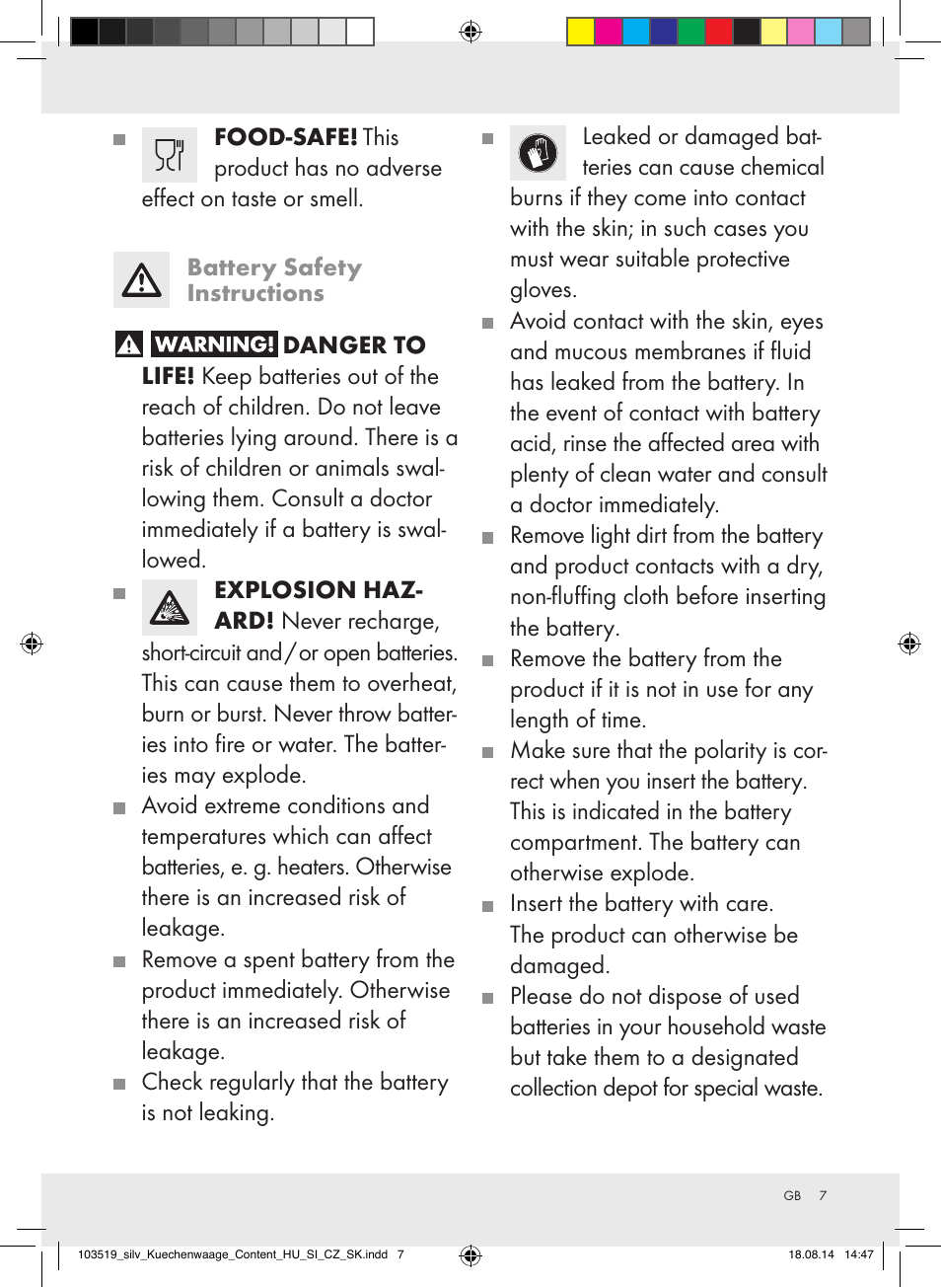 Silvercrest H14271A/H14271B/H14271C User Manual | Page 7 / 56