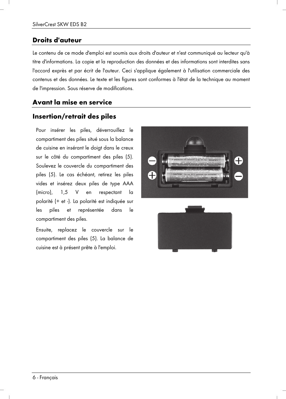 Droits d'auteur | Silvercrest SKW EDS B2 User Manual | Page 8 / 34