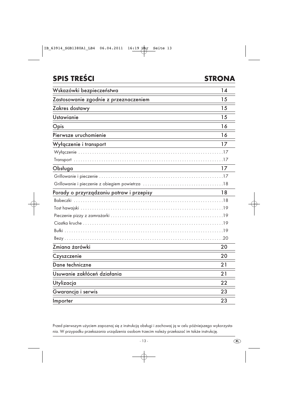 Silvercrest SGB 1380 B2 User Manual | Page 15 / 86