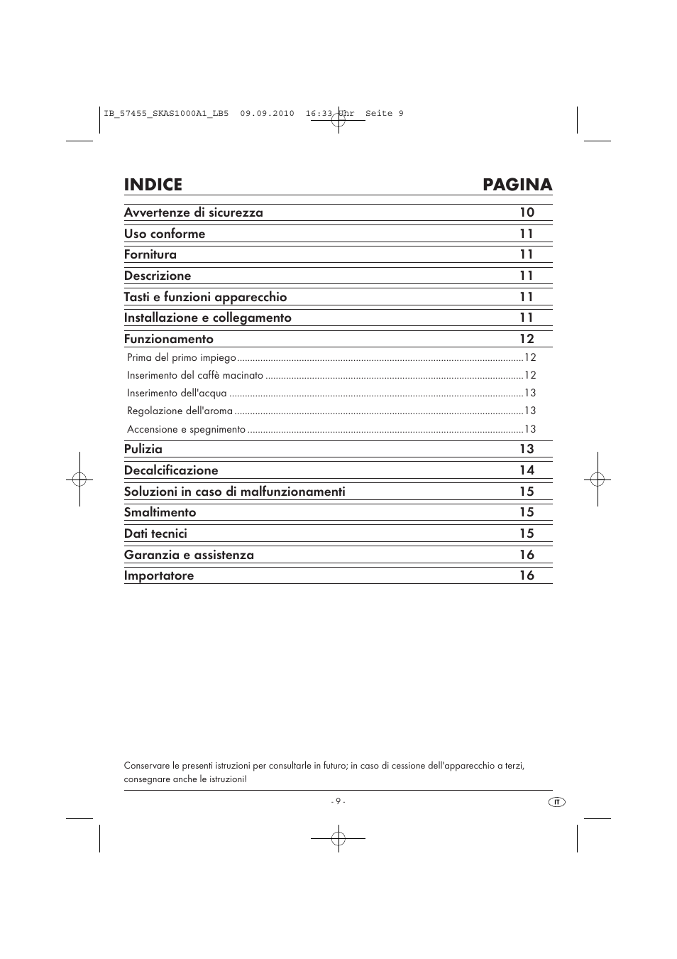 Indice pagina | Silvercrest SKAS 1000 A1 User Manual | Page 11 / 42