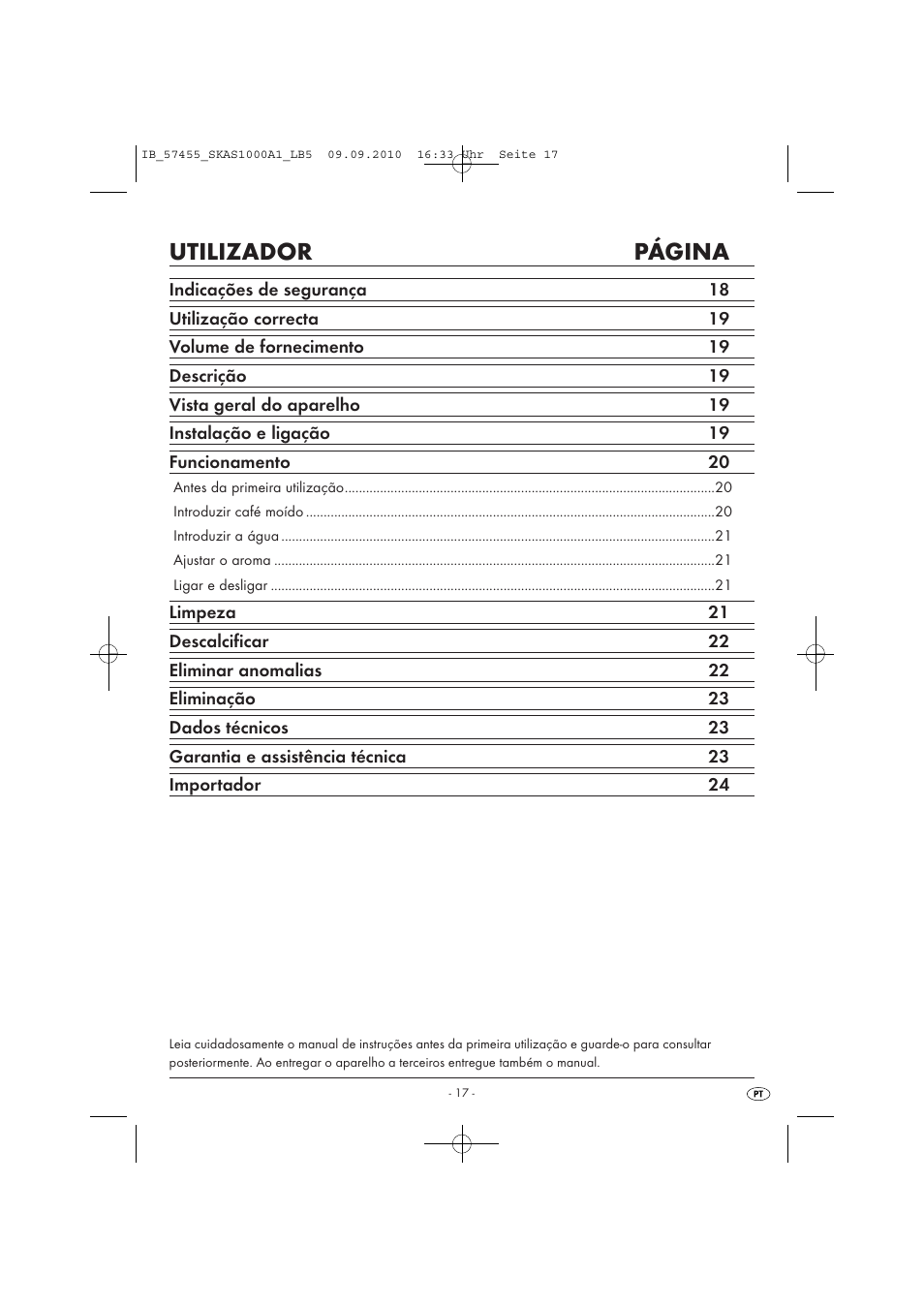 Utilizador página | Silvercrest SKAS 1000 A1 User Manual | Page 19 / 42