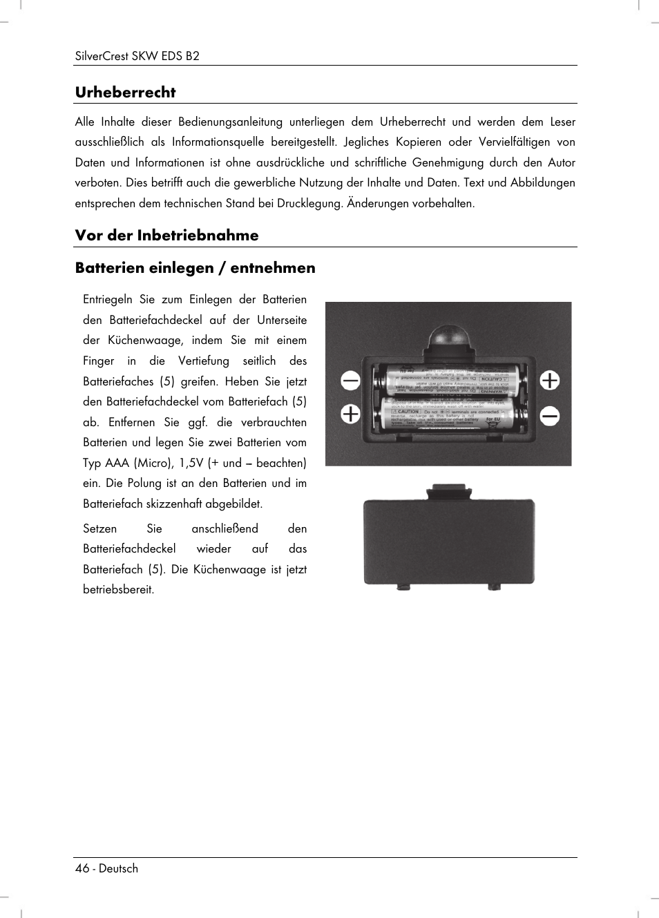Urheberrecht | Silvercrest SKW EDS B2 User Manual | Page 48 / 54