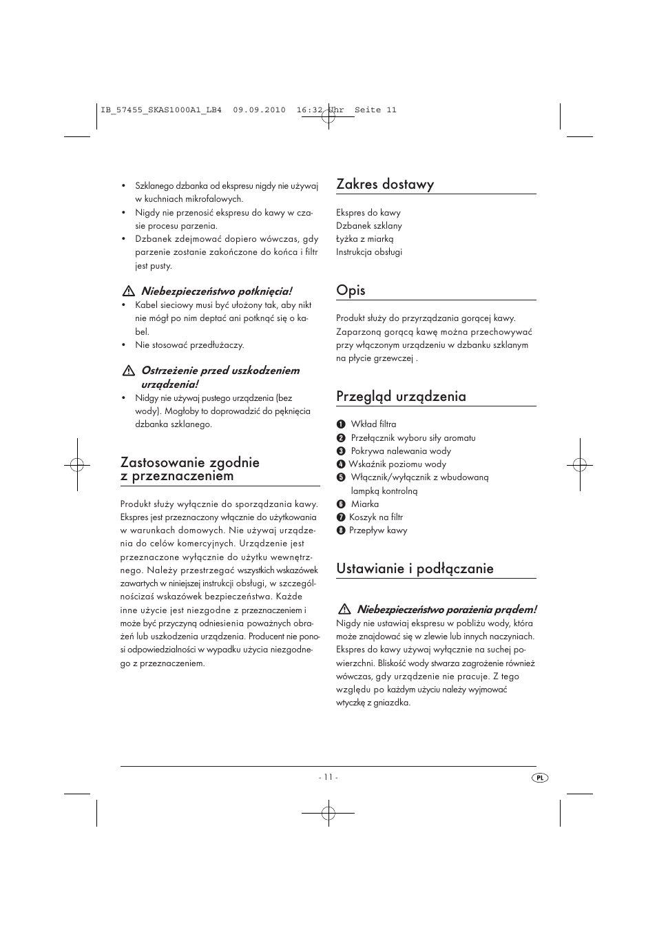 Zastosowanie zgodnie z przeznaczeniem, Zakres dostawy, Opis | Przegląd urządzenia, Ustawianie i podłączanie | Silvercrest SKAS 1000 A1 User Manual | Page 13 / 58