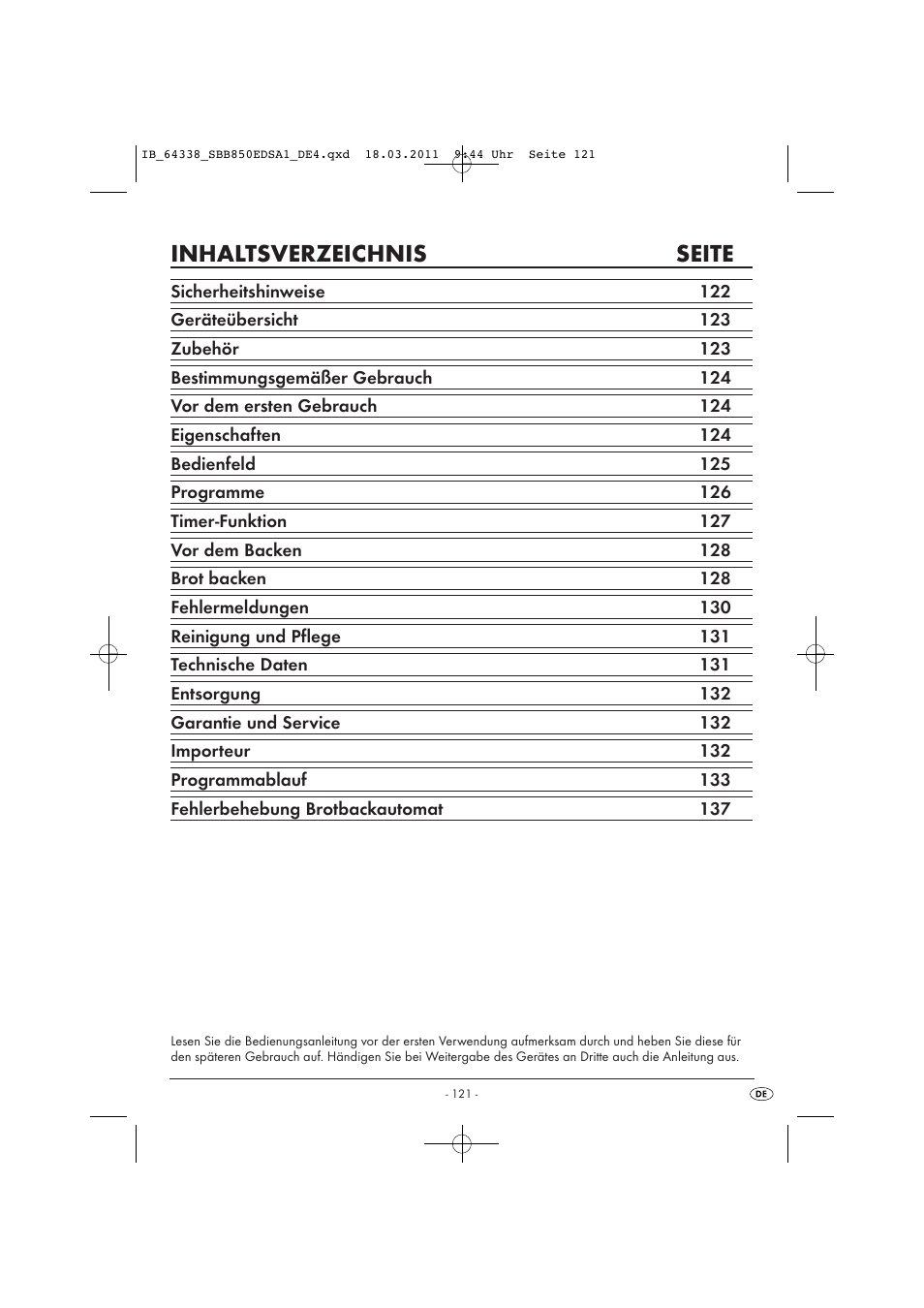 Inhaltsverzeichnis seite | Silvercrest SBB 850 EDS A1 User Manual | Page 123 / 146