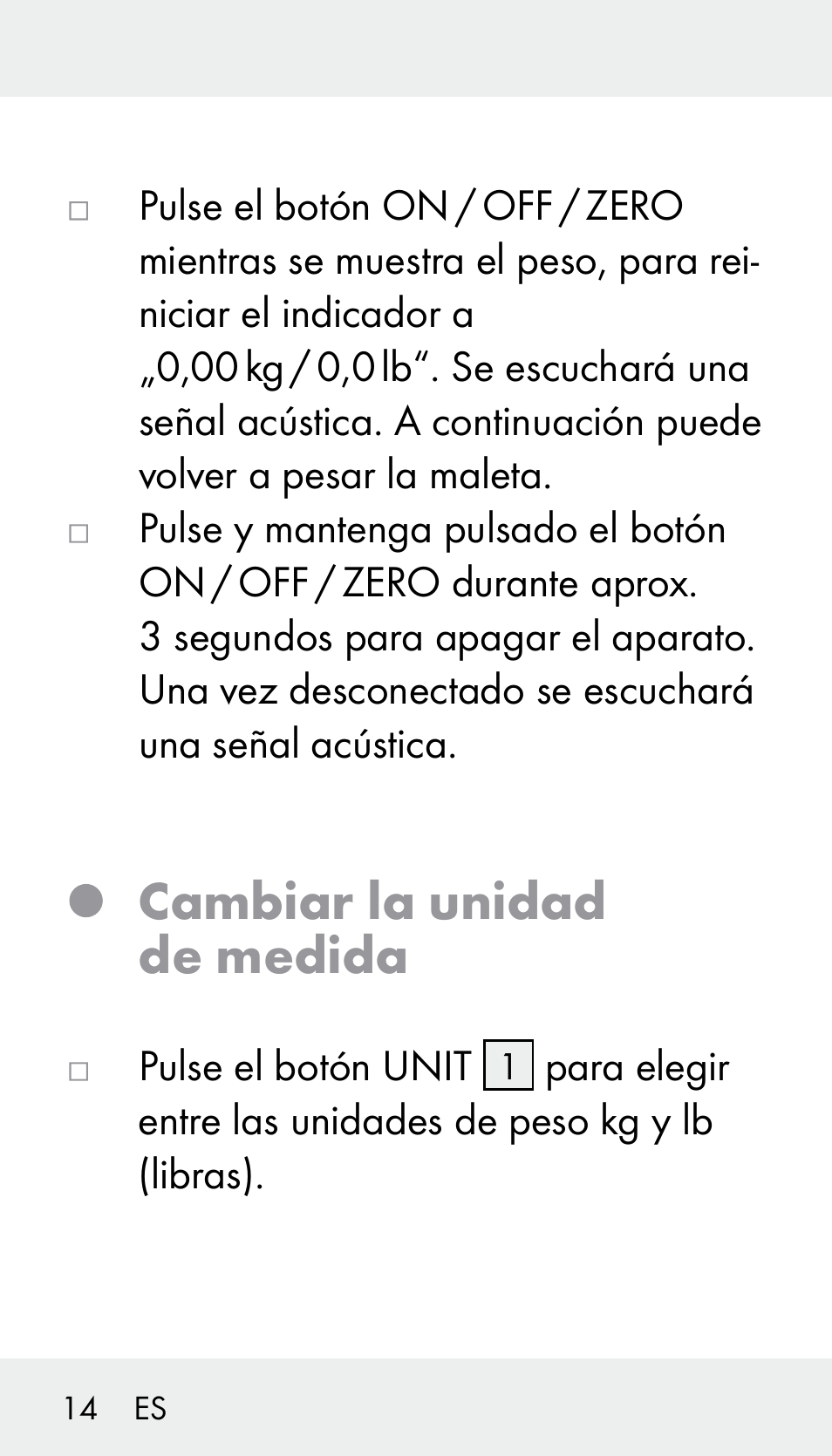 Cambiar la unidad de medida | Silvercrest Z31894 User Manual | Page 14 / 90