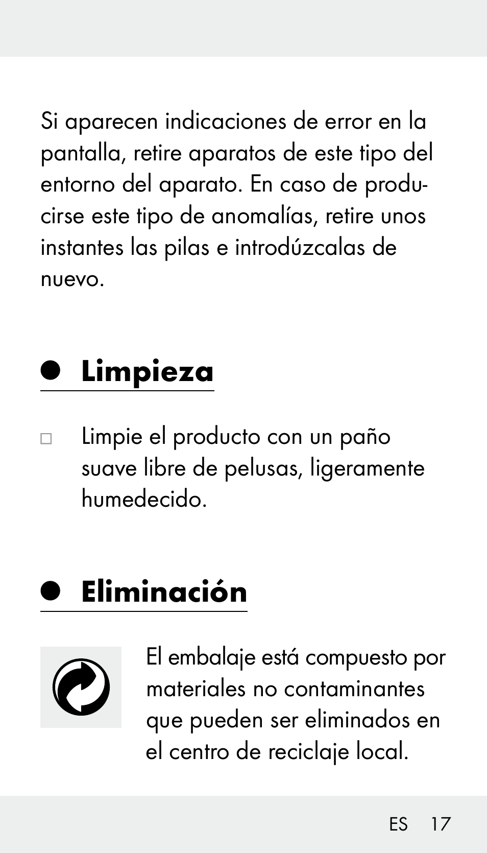 Limpieza, Eliminación | Silvercrest Z31894 User Manual | Page 17 / 90