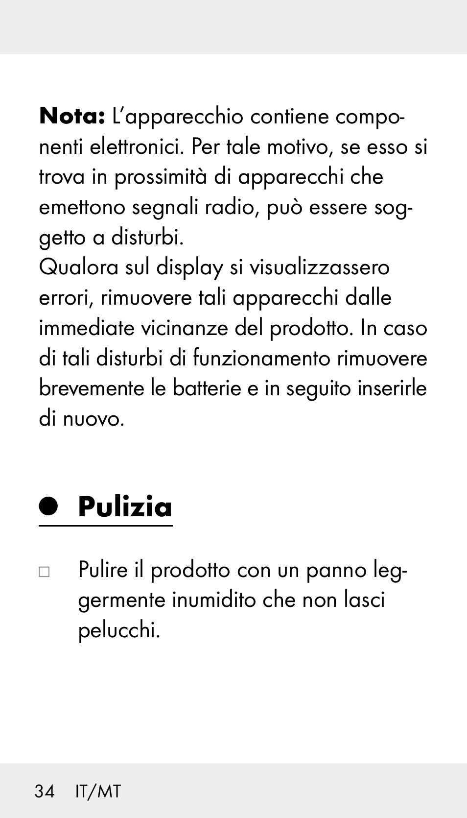 Pulizia | Silvercrest Z31894 User Manual | Page 34 / 90