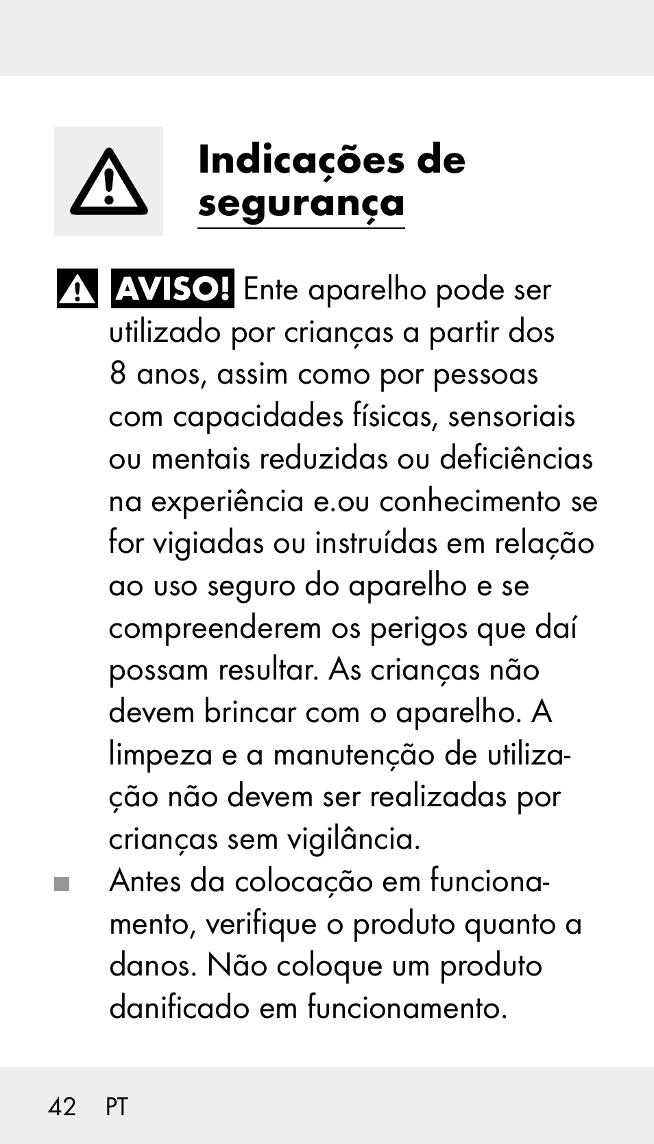 Indicações de segurança | Silvercrest Z31894 User Manual | Page 42 / 90
