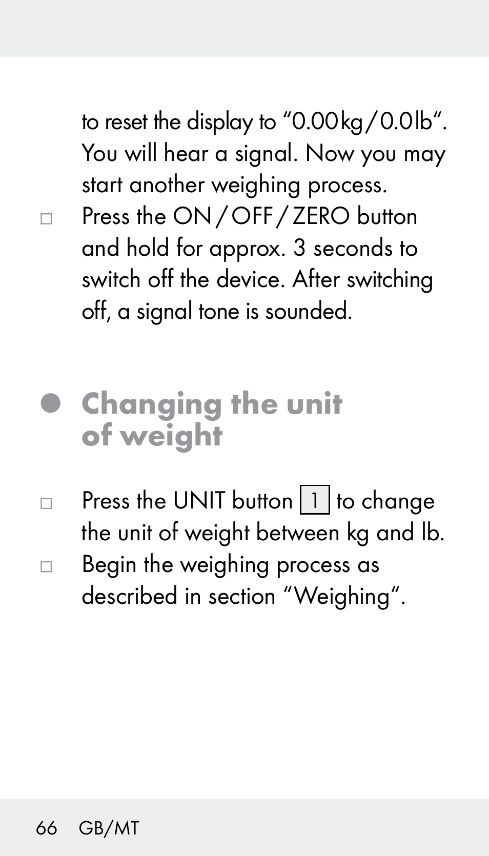 Changing the unit of weight | Silvercrest Z31894 User Manual | Page 66 / 90