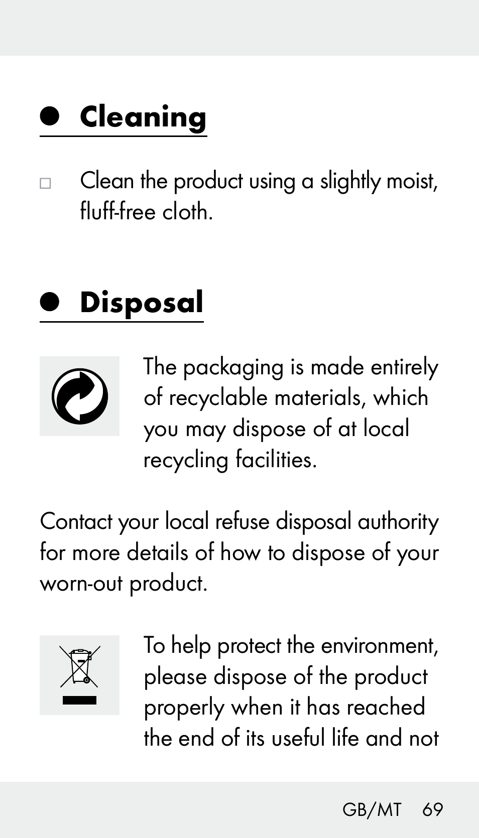 Cleaning, Disposal | Silvercrest Z31894 User Manual | Page 69 / 90
