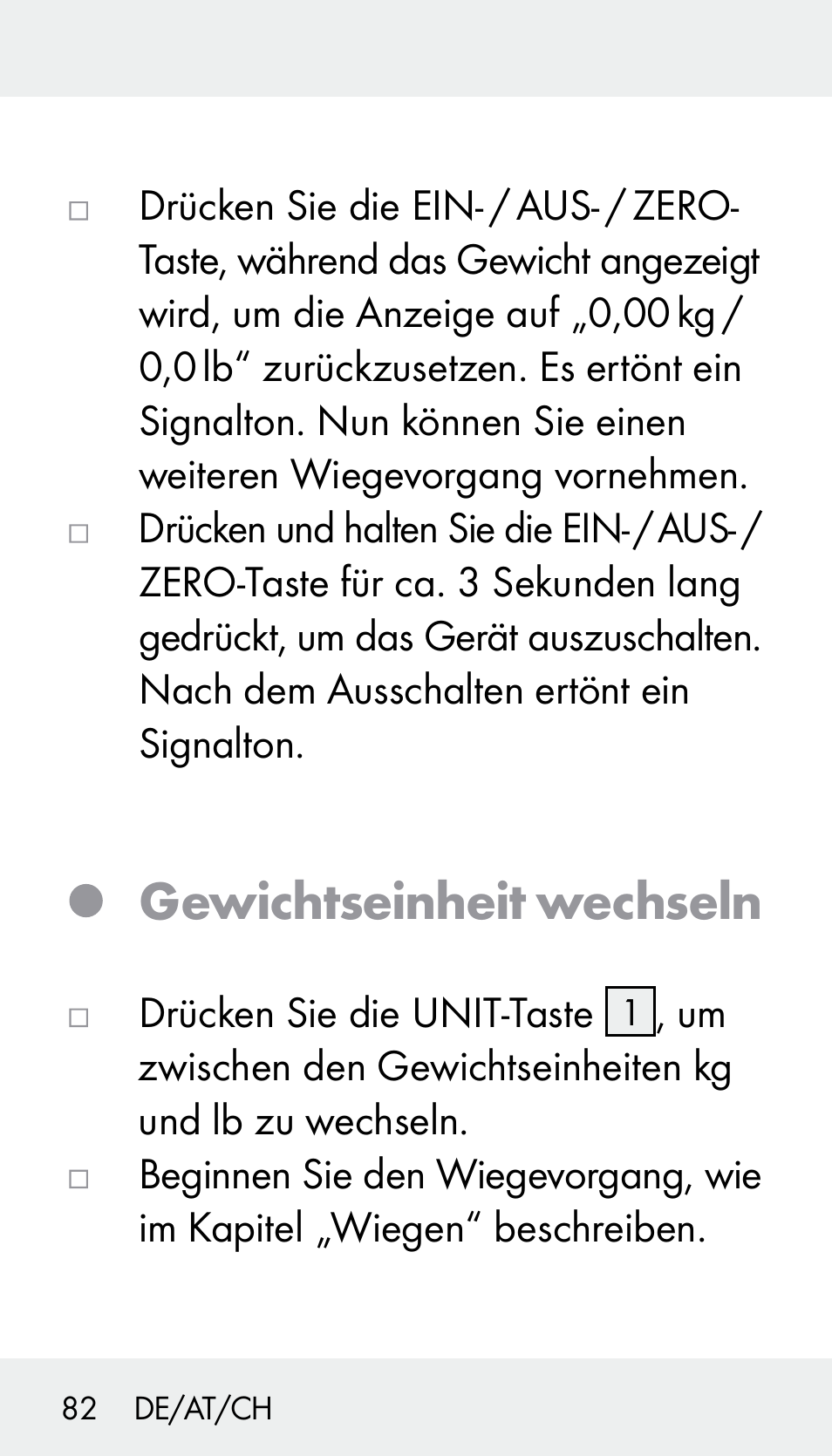 Gewichtseinheit wechseln | Silvercrest Z31894 User Manual | Page 82 / 90