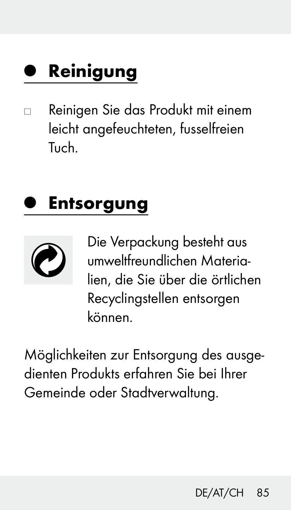 Reinigung, Entsorgung | Silvercrest Z31894 User Manual | Page 85 / 90